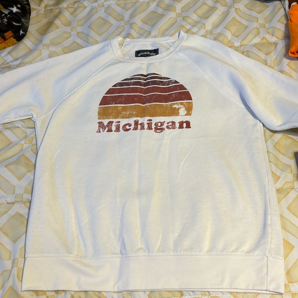 White Michigan Crewneck